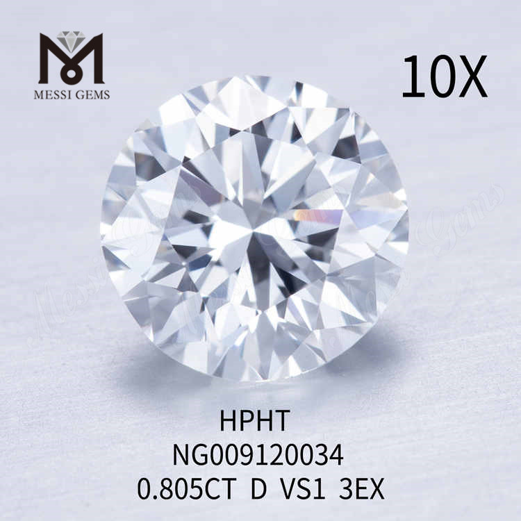 0.805carat D/VS1 round loose lab diamond 3EX