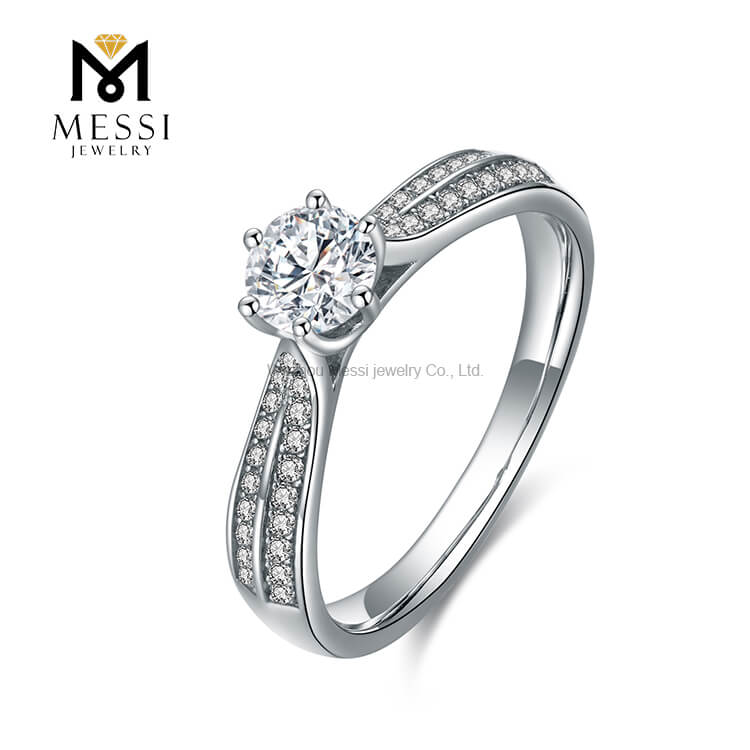 1 carat DEF moissanite diamond gold plated 925 sterling silver ring jewellery