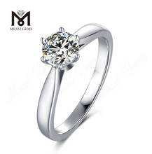 Messi Gems ashion rings jewelry women 925 sterling silver ring 1ct in white gold plated