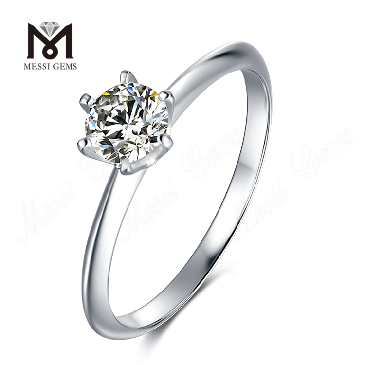 Messi Gems 1 Carat Moissanite Diamond Silver Rings Whilesale Price
