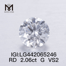 2.06ct G VS2 Lab Grown Diamonds Round Cut EX