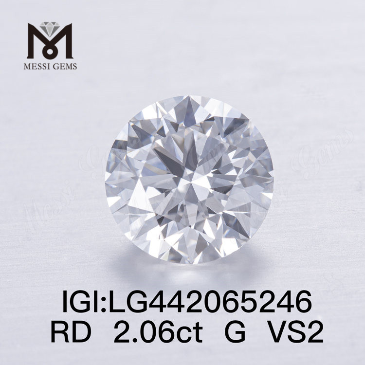 2.06ct G VS2 Round Cut EX 2 carat lab diamond price