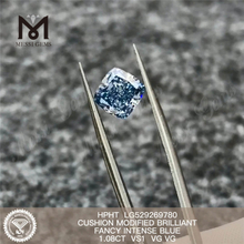1.08CT VS Blue Cushion Synthetic Diamonds Wholesale HPHT Diamonds On Sale