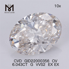 6.043ct G vvs loose lab diamond wholesale price oval shape 3ct cheap man made diamond IGI