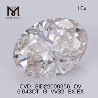 6.043ct G vvs loose lab diamond wholesale price oval shape 3ct cheap man made diamond IGI