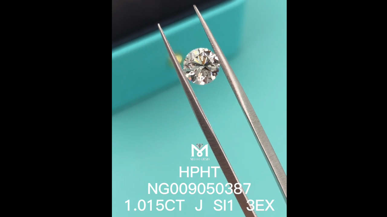 1.015CT J white Lab Grown Diamond stone round shape SI1 diamond video