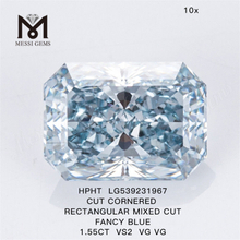 1.55ct bliue HPHT diamond wholesale RECTANGULAR HPHT colored loose lab diamond wholesale price