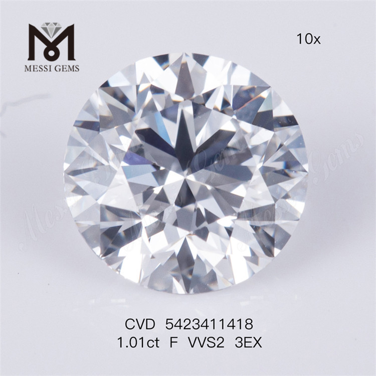 1.03ct D VVS2 HPHT Loose Synthetic Round Brilliant Cut Lab Grown Diamond For Ring