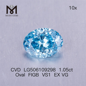 1.05ct Oval Cut VS1 Blue lab grown diamond