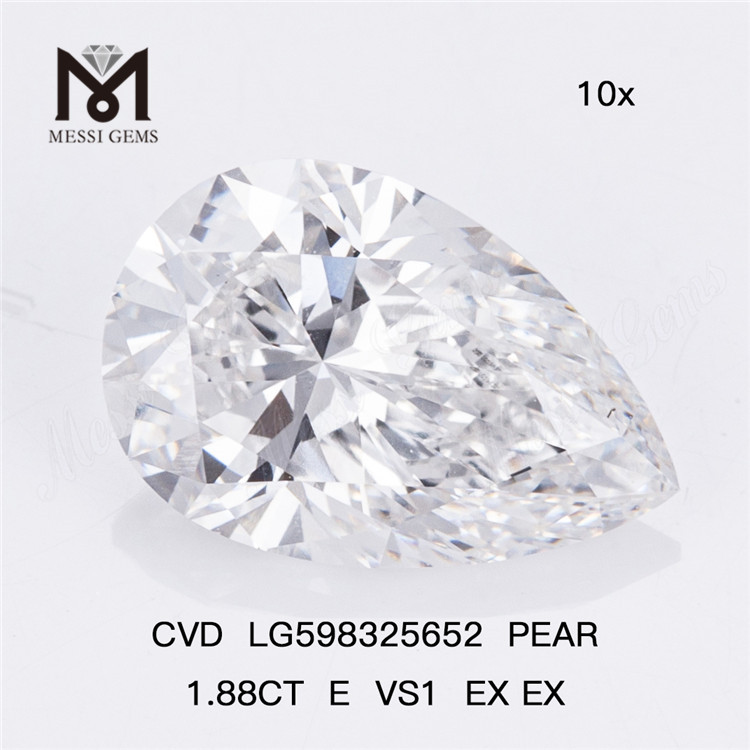 1.88CT E VS1 EX EX PEAR Lab Diamonds Unmatched Purity and Brilliance CVD LG598325652丨Messigems