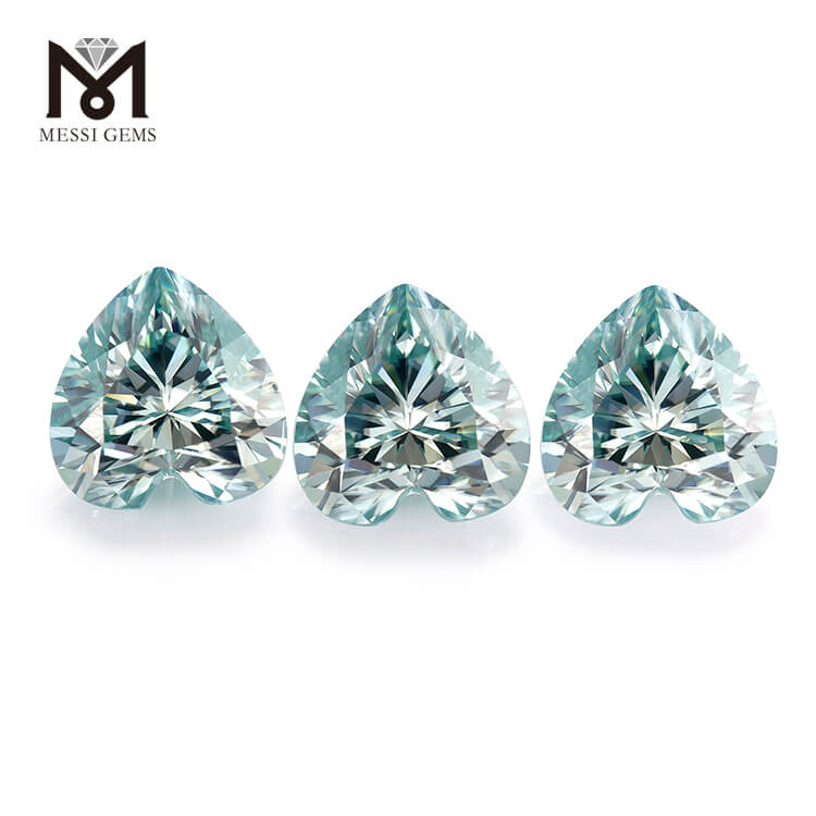 Heart cut 8*9mm Teal loose moisanite wholesale gemstones supplier