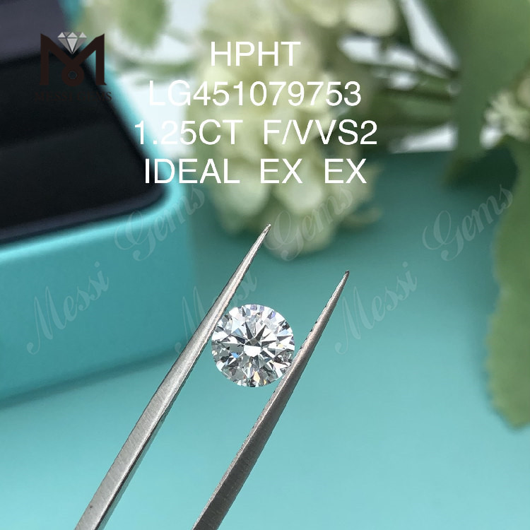 1.25ct F VVS2 RD IDEAL Cut Grade lab diamonds HPHT
