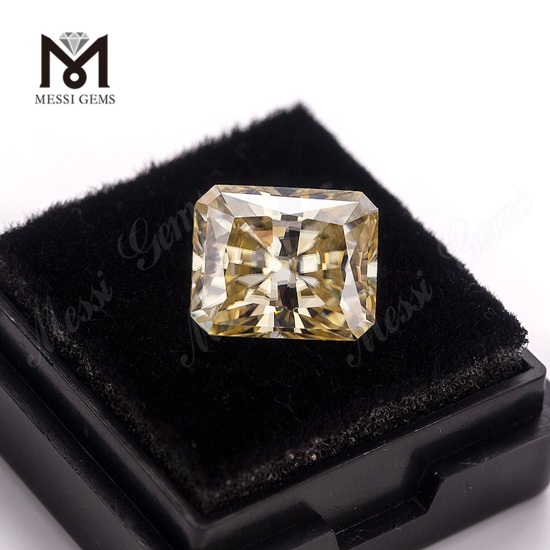 factory loose emerald cut fancy yellow moissanite stone price 