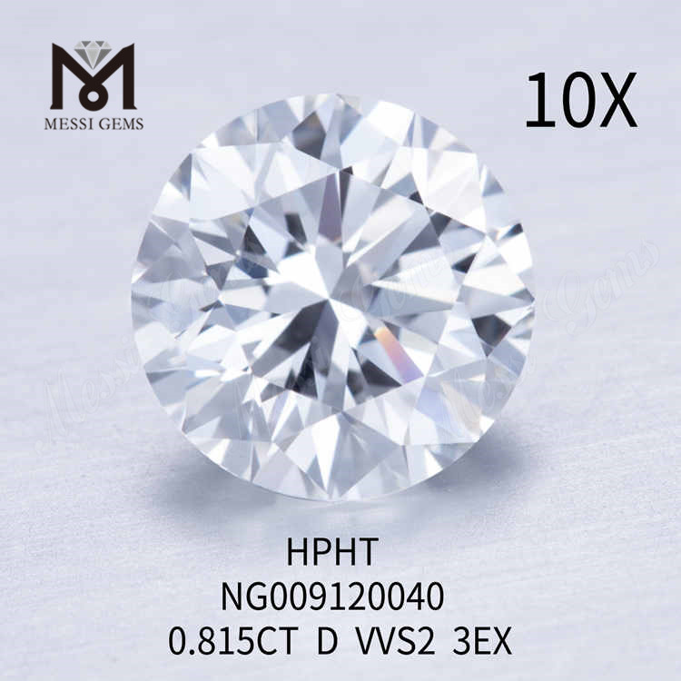 0.815CT D white round made with diamonds VVS2 3EX