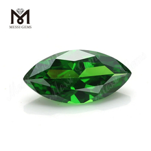 Pierre de zircone cubique verte, taille marquise, ample, 7x14mm 