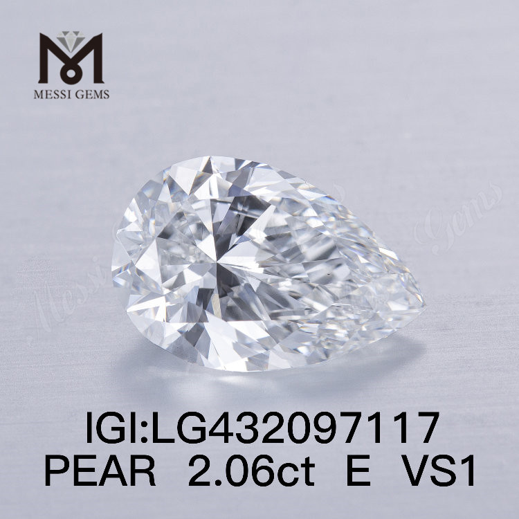 2.06 carat E/VS1 pear shaped lab grown diamonds FAIR VG