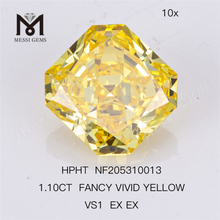 1.10ct VS1 EX EX Fancy Vivid Yellow Radiant Cut Ab Diamonds