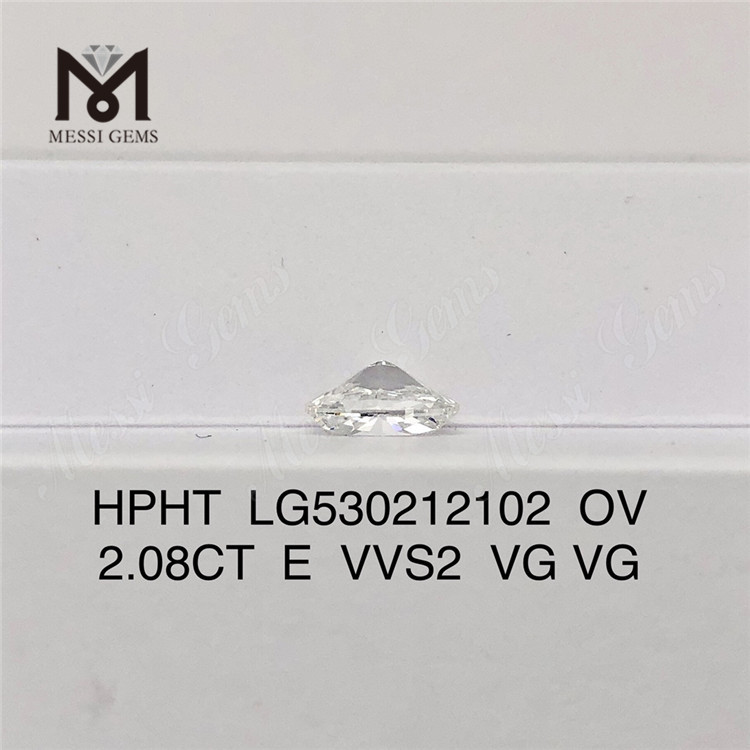 2.08ct Lab Grown Diamond Oval E Color HPHT Synthetic Diamond