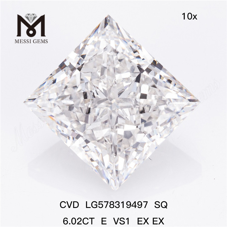 6.02CT SQ E VS1 EX EX largest lab made diamond CVD LG578319497