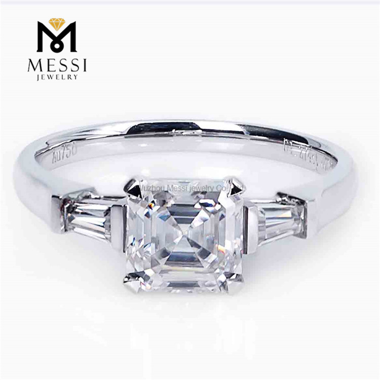 18k rose gold woman engagement wedding jewelry three stone diamond ring
