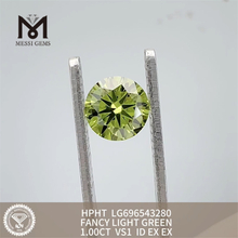 1.00CT VS1 FANCY LIGHT GREEN ID EX EX HPHT Meilleur laboratoire cr&eacute;&eacute; DiamondLG696543280